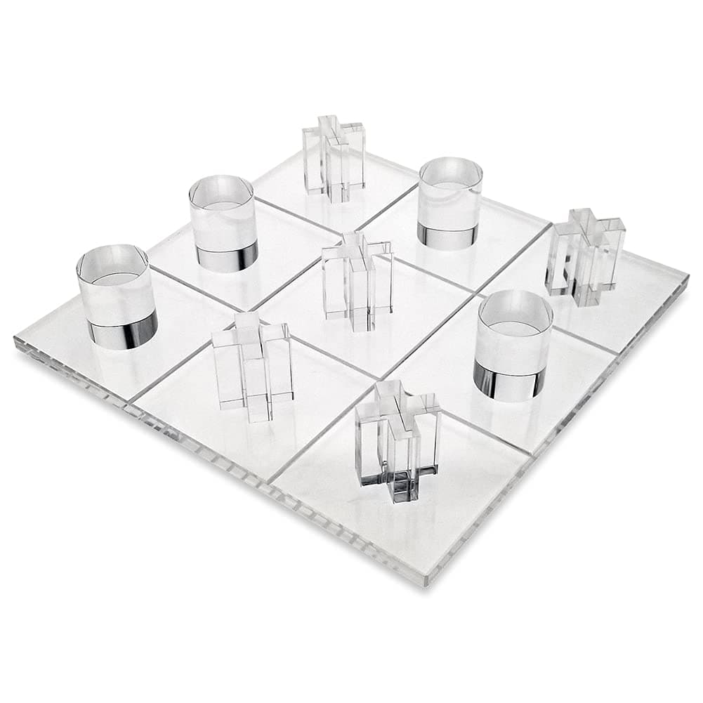 OnDisplay 3D Luxe Acrylic Tic Tac Toe Set - Luxury Executive Desktop Board Game (Clear)
