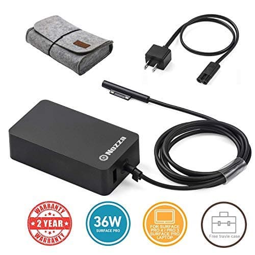 Surface Pro 4 Charger 44W 15V 2.58A Electronic Power Adapter for Microsoft Surface pro 3 i5 i7 / pro 5 / pro 6/Book 1625 Tablet PC with USB Port and 6.5ft Power Cable Black