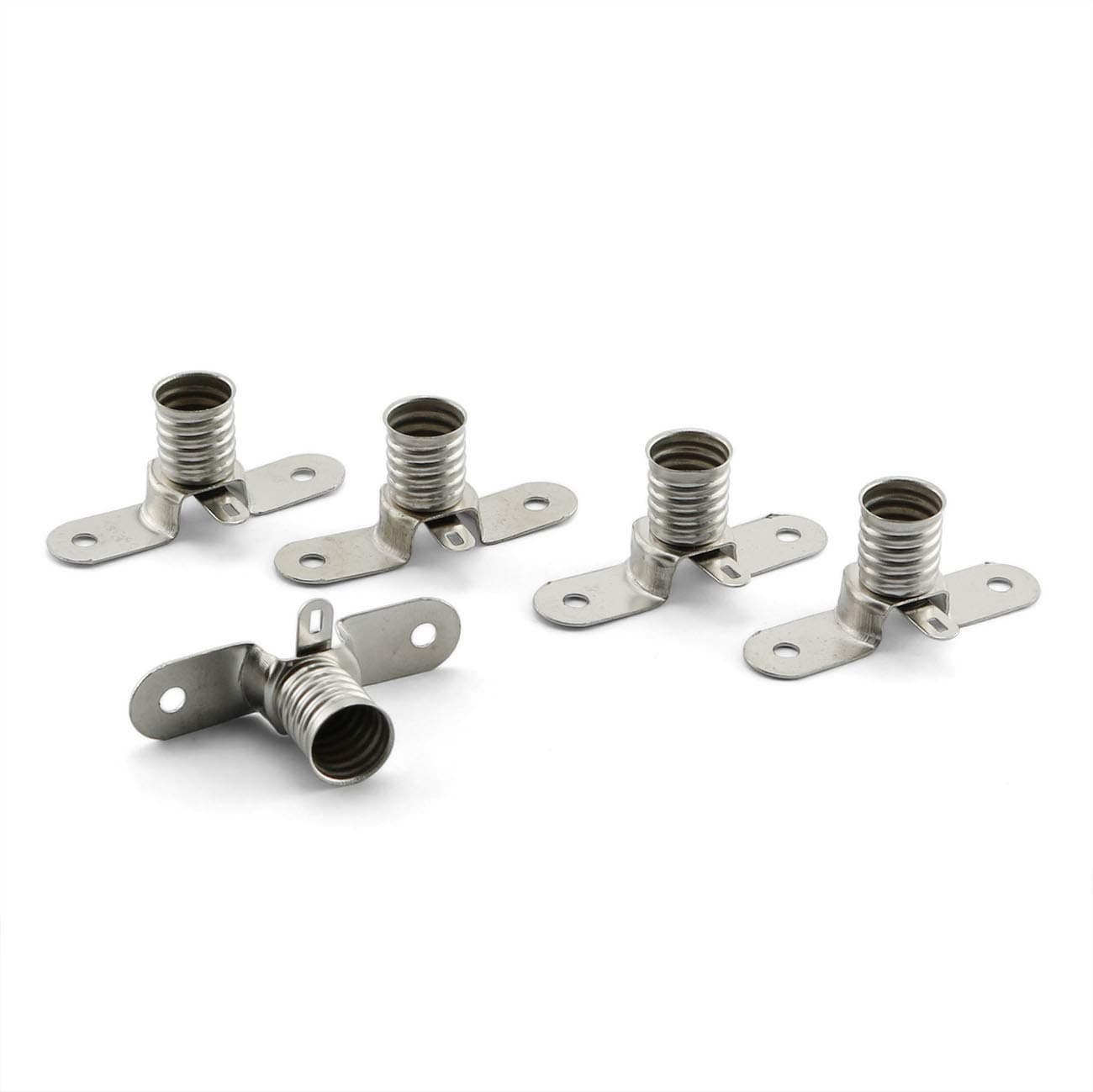 Longdex10pcs E10 Lamp Holder Light Socket with Mounting Bracket for Circuit Electrical Test Accessories