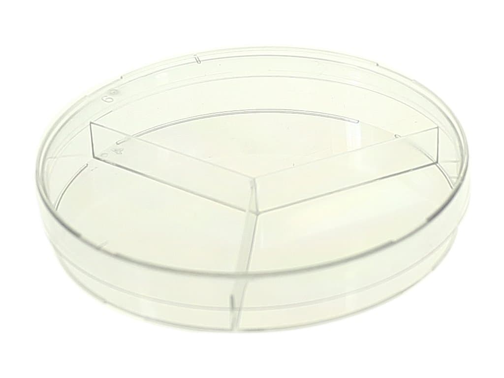 Nest Scientific 753021 Polystyrene Petri Dish, Y-Plate (3-Section), Semi-Stackable, Sterile, 100 mm x 15 mm, 20 per Pack, 500 per Case (Pack of 500)