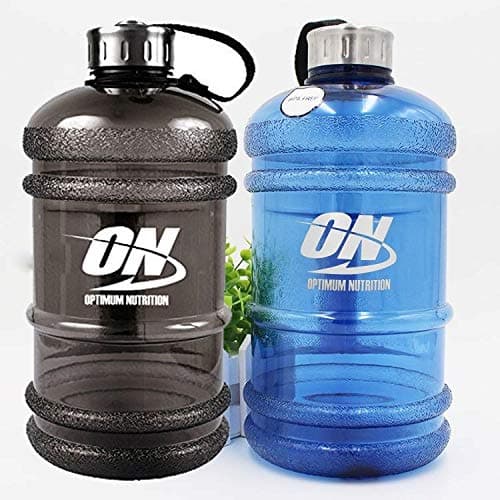 optimum nutrion Large Capacity Handle Portable Water Bottles with Stainless Steel Cover for Outdoor Sports (2.2 L, Grey)