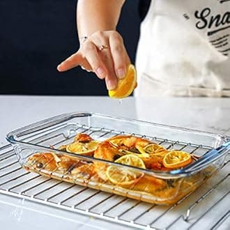 M MCIRCO Set of 4 Glass Oven Dishes – Lasagna Rectangular Borosilicate Glass – Extreme Resistance