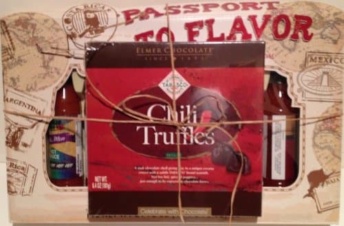Some Like It Hot Gourmet Gift Set - Pack of 7 Hot Sauces Inspired By Flavors From Around the World & Tabasco Chili Chocolate Truffles
