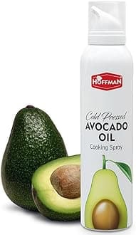 HOFFMAN Cold Pressed Avocado Oil for Cooking | 100% Pure & Unrefined | Ideal for Frying, Roasting & Sauteing | Neutral Taste (200ml Spray)
