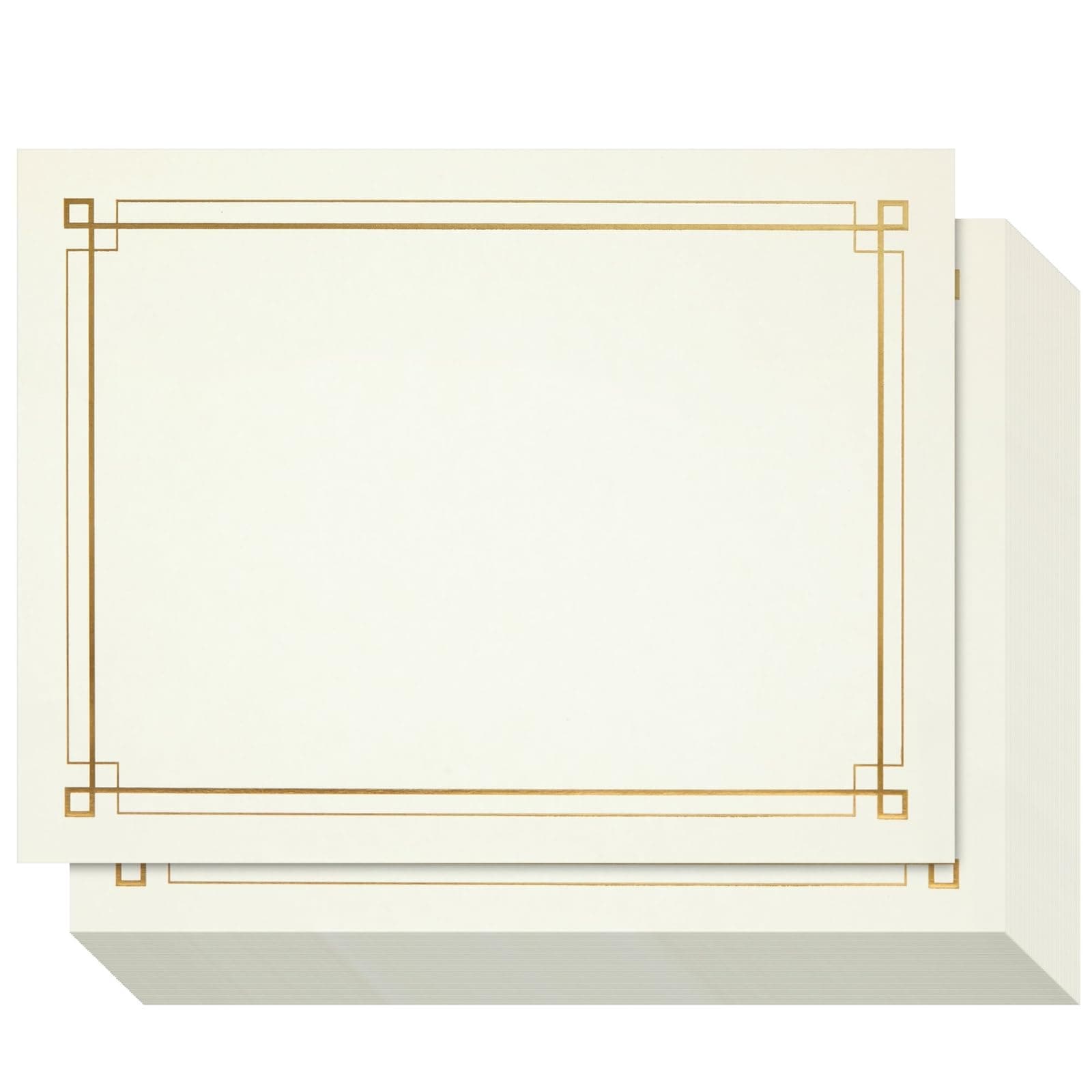 Certificate Paper with Metallic Gold Foil Border, Award Certificates (Ivory, 8.5 x 11 in, 48-Pack)