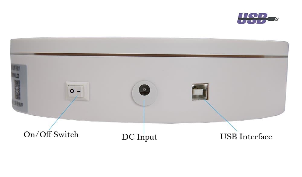 MT200RUWL10H Electric Rotating Turntable for Photography,with USB Interface,Remote Control,Also Control with WiFi Open API,7.87in Diameter,22lb Capacity,Perfect for 360°Images,Product Display.