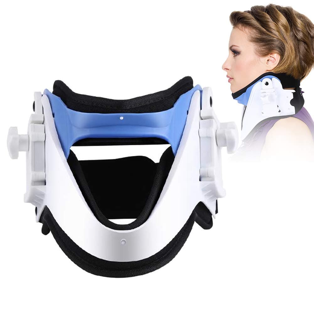Neck Support, Cervical Traction Brace Neck Protection Device with Adjustable Cervical Height Soft and Comfortable Pain Relief for Neck, Perfect Present for Family Friends and Yourself