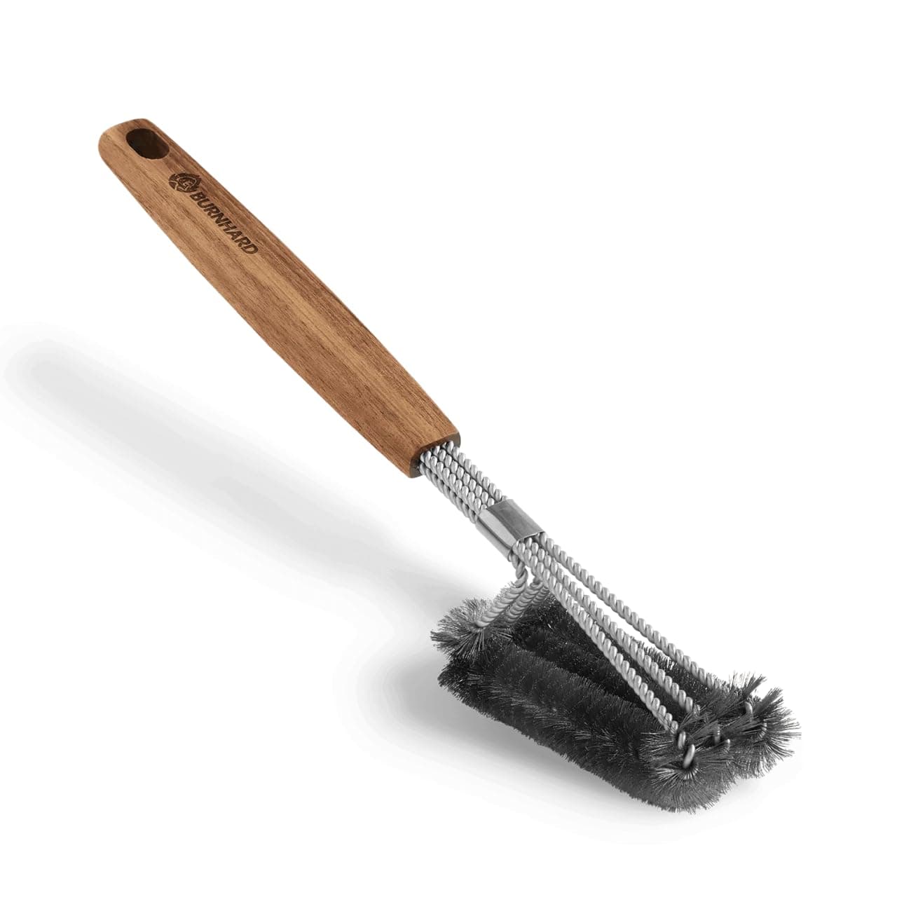 BURNHARD Acacia wood grill brush with 3 bristles