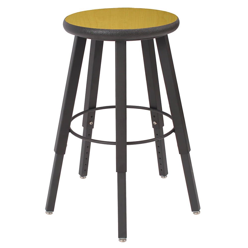Wisconsin Bench Five-Leg Stool With Laminate Seat - 18" To 28" Seat Height - Maple