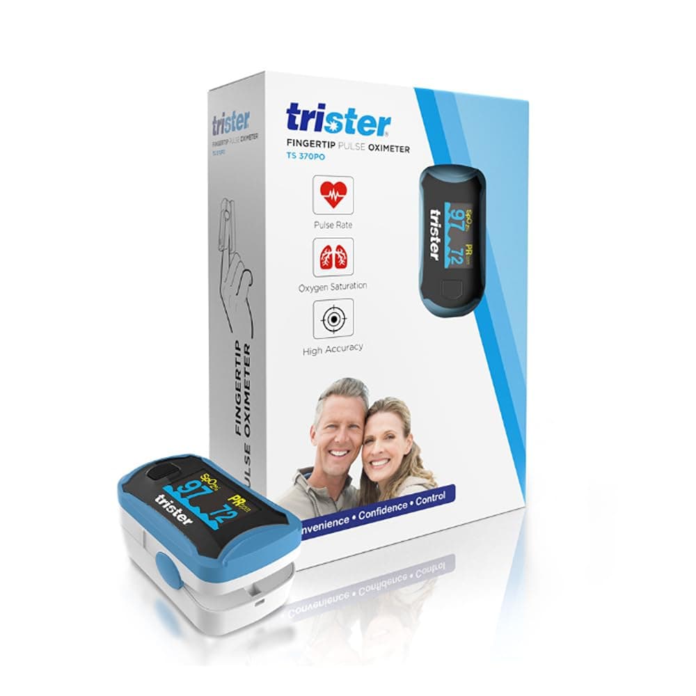 Trister Fingertip Pulse Oximeter (TS-370PO0 - Dual Color OLED Display, SpO₂ & Pulse Rate Monitoring, Portable & Lightweight, Accurate Home Health Monitoring