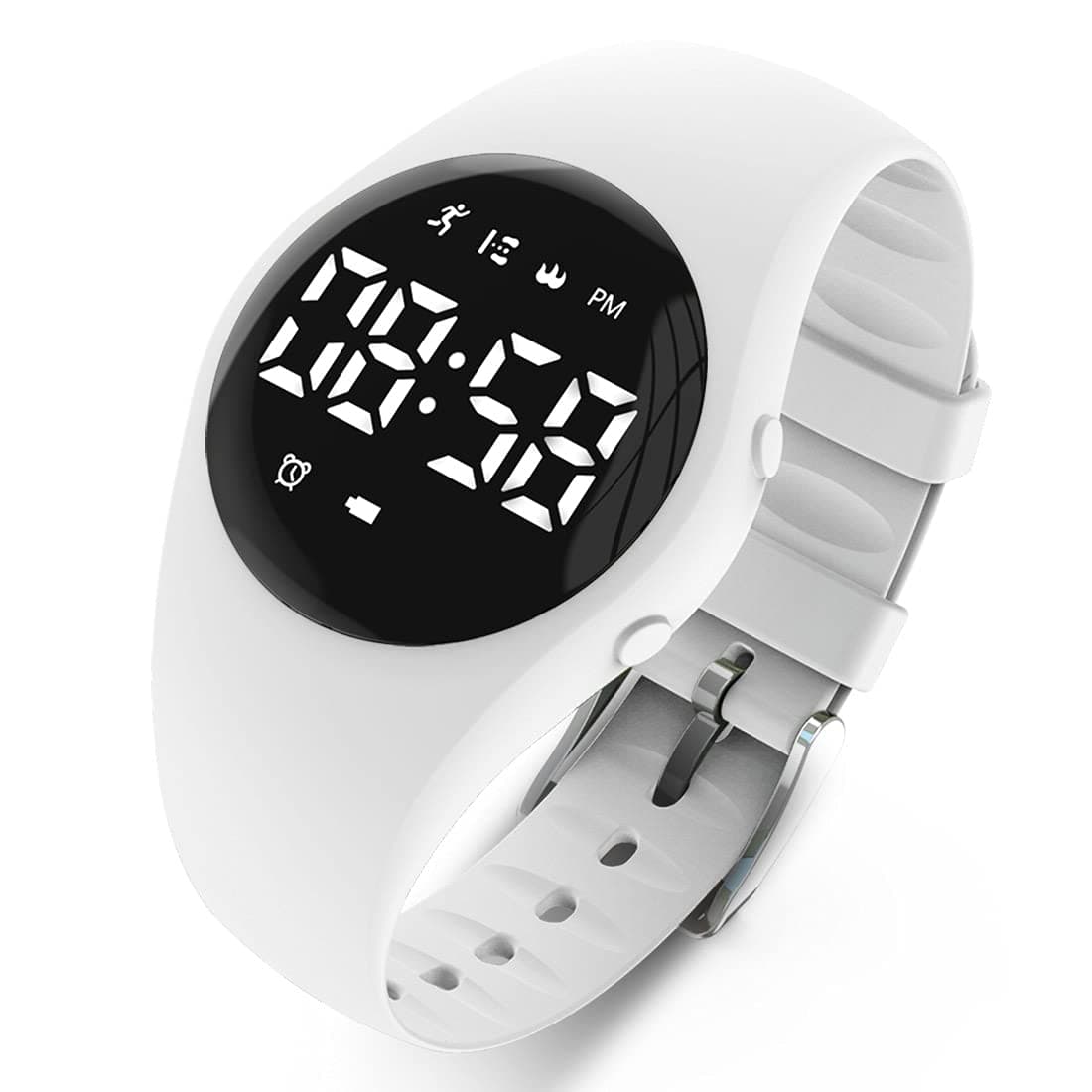 FocwonyLed Digital Pedometer Watch, Digital Steps Tracker, Non-Bluetooth, Vibrating Alarm Clock, Stopwatch, Great Gift for Children Teens Girls Boys Women