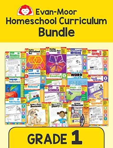 Evan-Moor Homeschool Teaching Resource Curriculum Bundle, Grade 1 - 18 Supplemental Workbooks - includes Reading, Writing, Vocabulary, ... Amazon Title - Evan-Moor Homeschool Cur Paperback – January 1, 2018