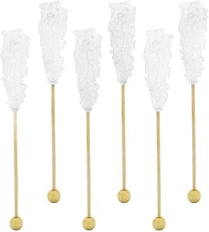 Fruidles Rock Candy Lollipops Pops Candy Suckers, Variety Flavor and Color Assortment, 5.5" (Original, 6-Pack)
