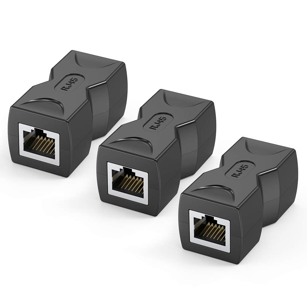 Wenter RJ45 Coupler/Ethernet Connector in Line Coupler Cat7 Cat6 Cat5e Ethernet Cable Extender Laptop Network Connector Adapter Female to Female Pack of 3