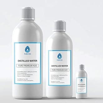 DISTILLED WATER - Pure De-Ionised Distilled H20 Food Grade 1L, 5L, 10L, 20L, 25L (100ML)