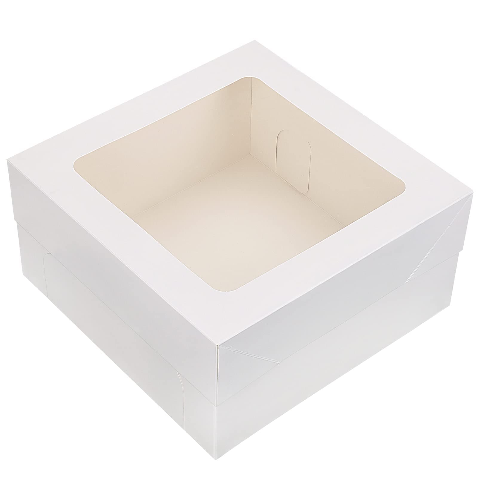 Moretoes 15pcs 12x12x6 Inches White Cake Box