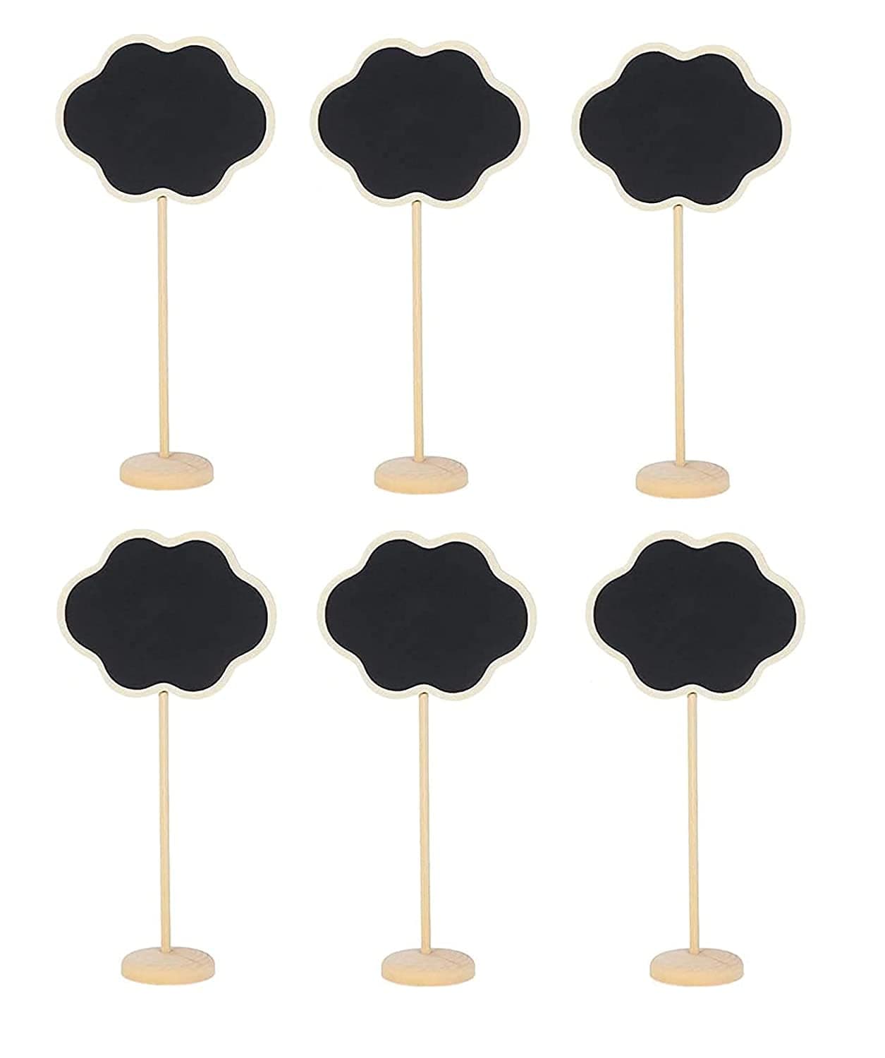 SATYAM KRAFT 6 Pcs Mini Chalkboard Signs Small Cloud Chalkboards Blackboard for Weddings, Message Board Signs, Kids Projects and Special Event Decorations (Design 2) Pack of 6