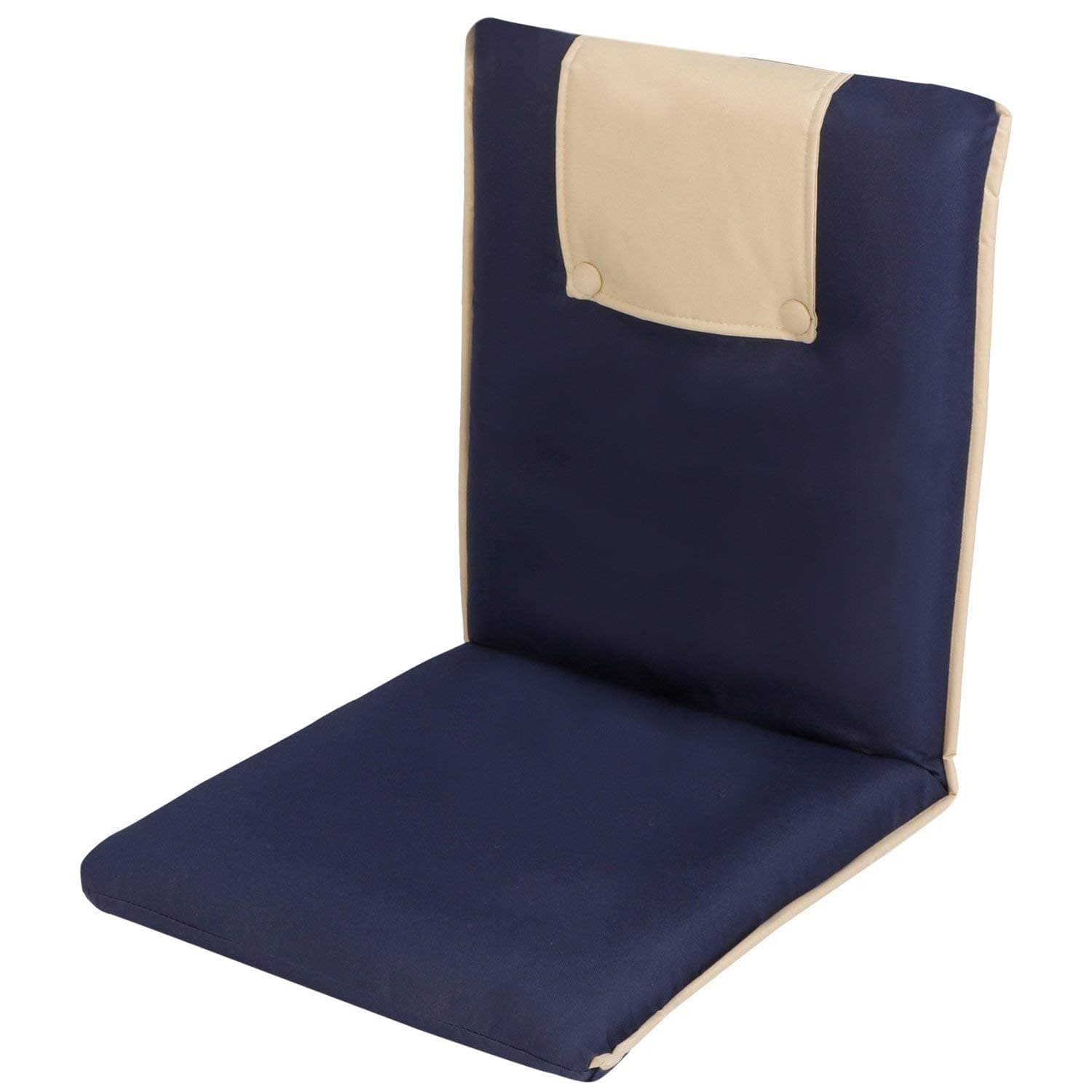 URBAN KINGS Fabric Padded Comfortable, Semi-Foldable, and Versatile, for Meditation, Seminars, Reading, TV Watching Or Gaming, Elegant Design Floor Chair with Adjustable Backrest (Standard, Blue)