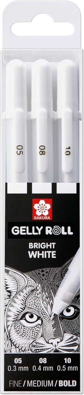 3 Jelly Rolls, White Pen, Mixed Size 05/08/10