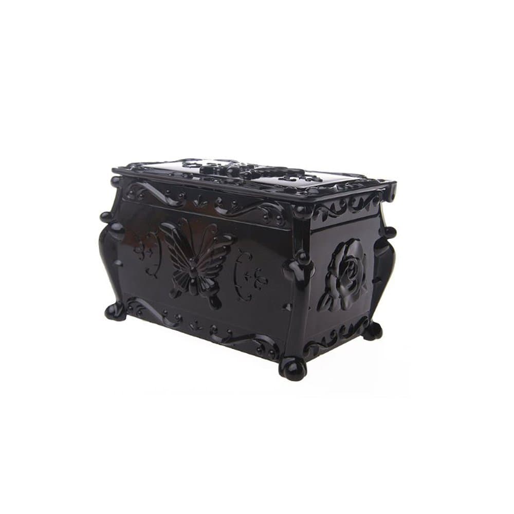 1 X Anna sui style Classic Black Retro Double makeup cotton cosmetics Storage box