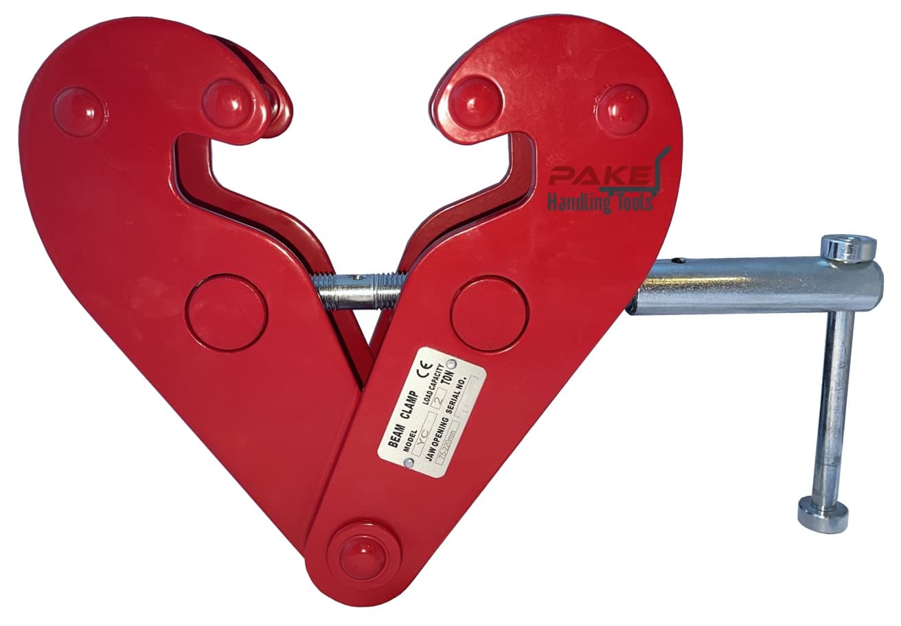 I-Beam Clamp, Heavy Duty, Adjustable, Red, 4400 lb 2Ton, Fits Beam Flange Range 2.95"-9.05"