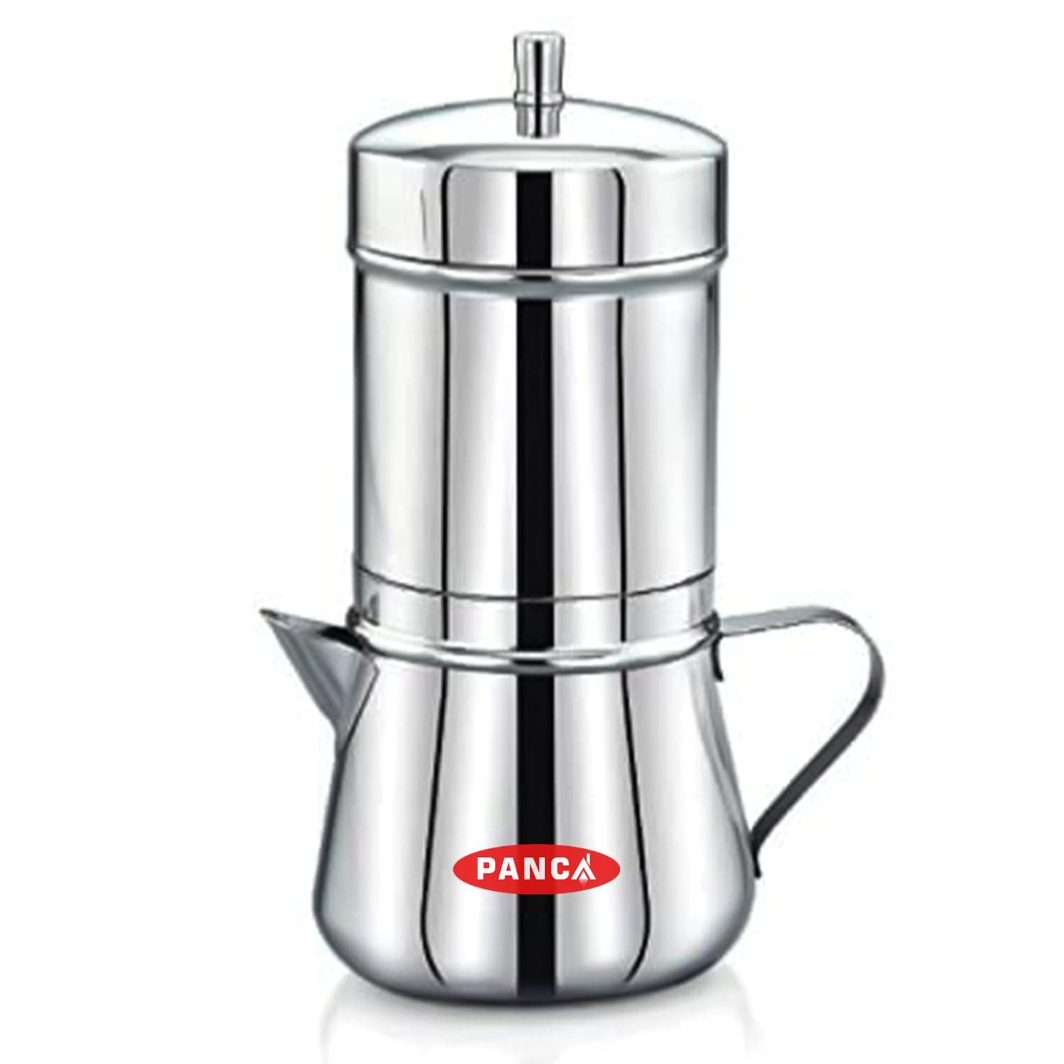 PANCA Stainless Steel Premium Filter Coffee Maker With Handle, Mocha Pot, 4-6 Cups, Large, 250ml (304 Grade SS)