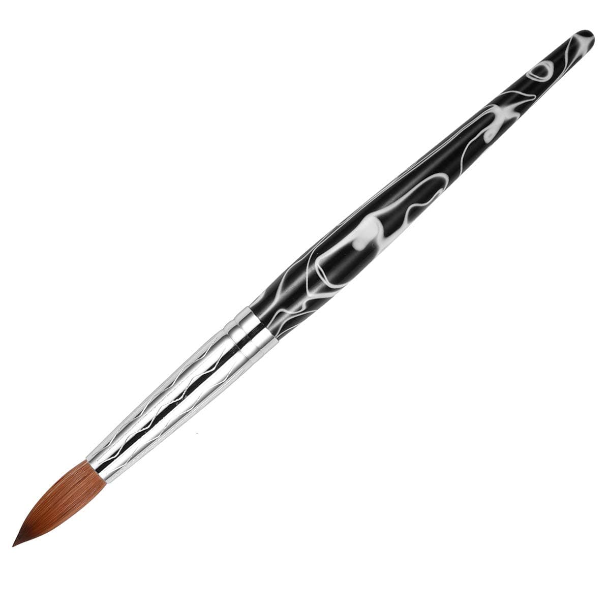 100% kolinsky acrylic nail brush size 10 size 16 with white/black marble handle,factory direct sale (#10)
