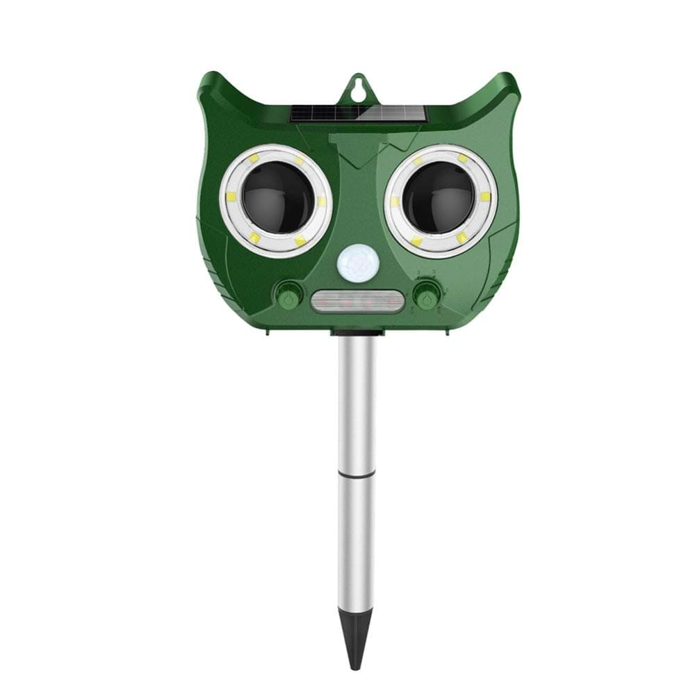 DQICE Solar Animal Repeller with PIR Motion Sensor,16 LED Flashing Light Waterproof Design-5 files Adjustable