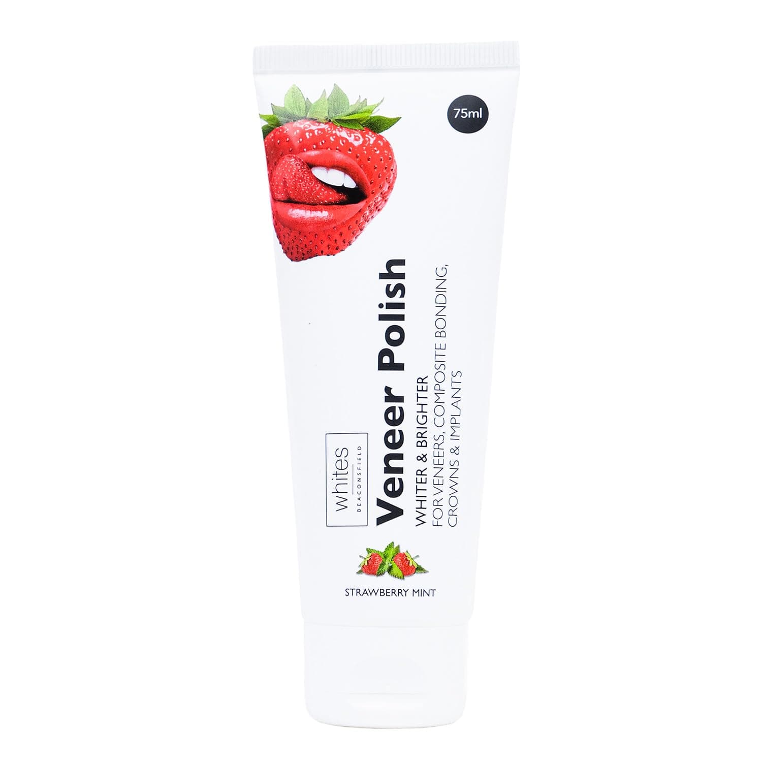 Veneer & Composite Whitening Polish – Professional Toothpaste for Veneers, Bonding, Crowns, Implants, Bridges & Natural Teeth – Effective Stain Remover – Vegan (Strawberry Mint)
