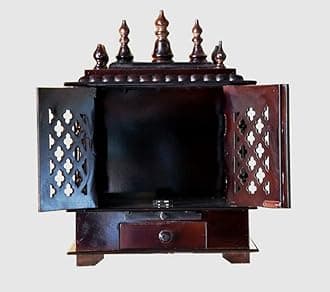 Kamdhenu art and craft Wood Home Temple (18 x 12 x 24 inch, Brown)