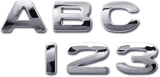 Elektroplate Personalized Set of Chrome Auto Letters and Numbers - Cloud Style 1" x 1.3" | Premium Weatherproof Adhesive Chrome Letters for Cars, Trucks, SUVs, and More