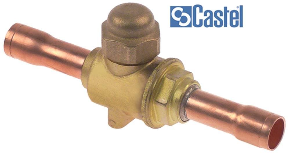 CASTEL 6570/M10 Ball Stop Valve for Refrigeration 2-Way 45 Bar 3 m³/h for Pipe 10 mm DN 10 mm -40 to +150 °C