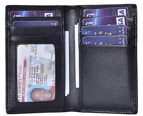 Slim Thin ID/Credit Card Holder RFID Genuine Leather Bifold Front Pocket Wallet