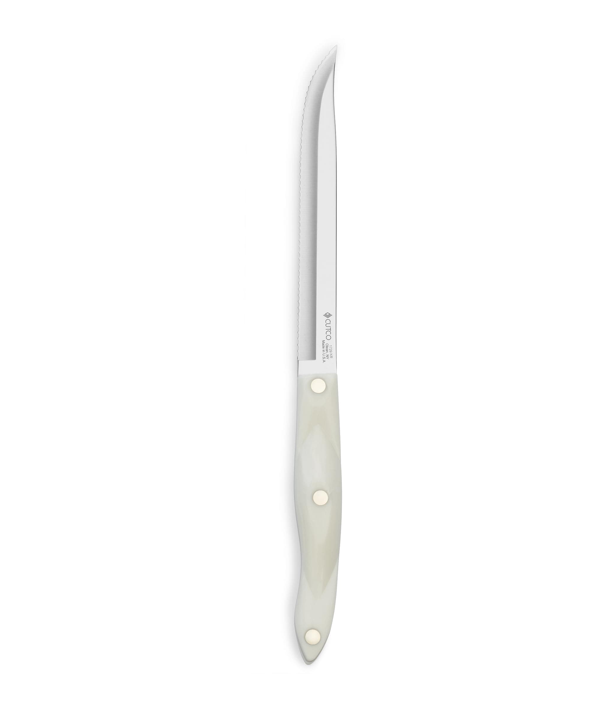 CutcoModel 1729 Petite Carver with Double-D® Serrated Blade and White (Pearl) Handle