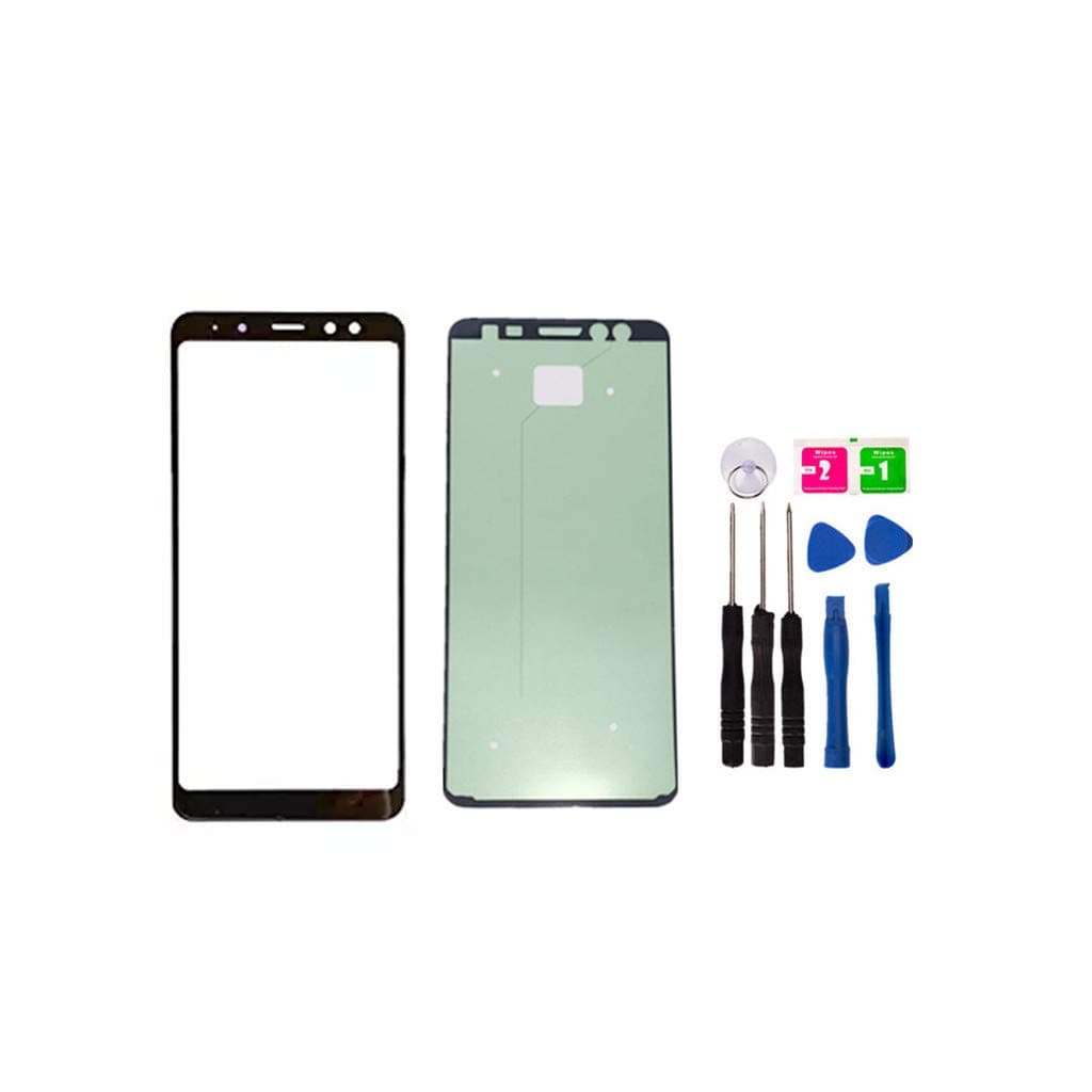 Replacement Screen Repair Front Outer Top Glass Lens Cover for Samsung A8+ Plus 2018 A730 Mobile Phone Parts and Adhesive Tools (No LCD and Touch Digitizer)