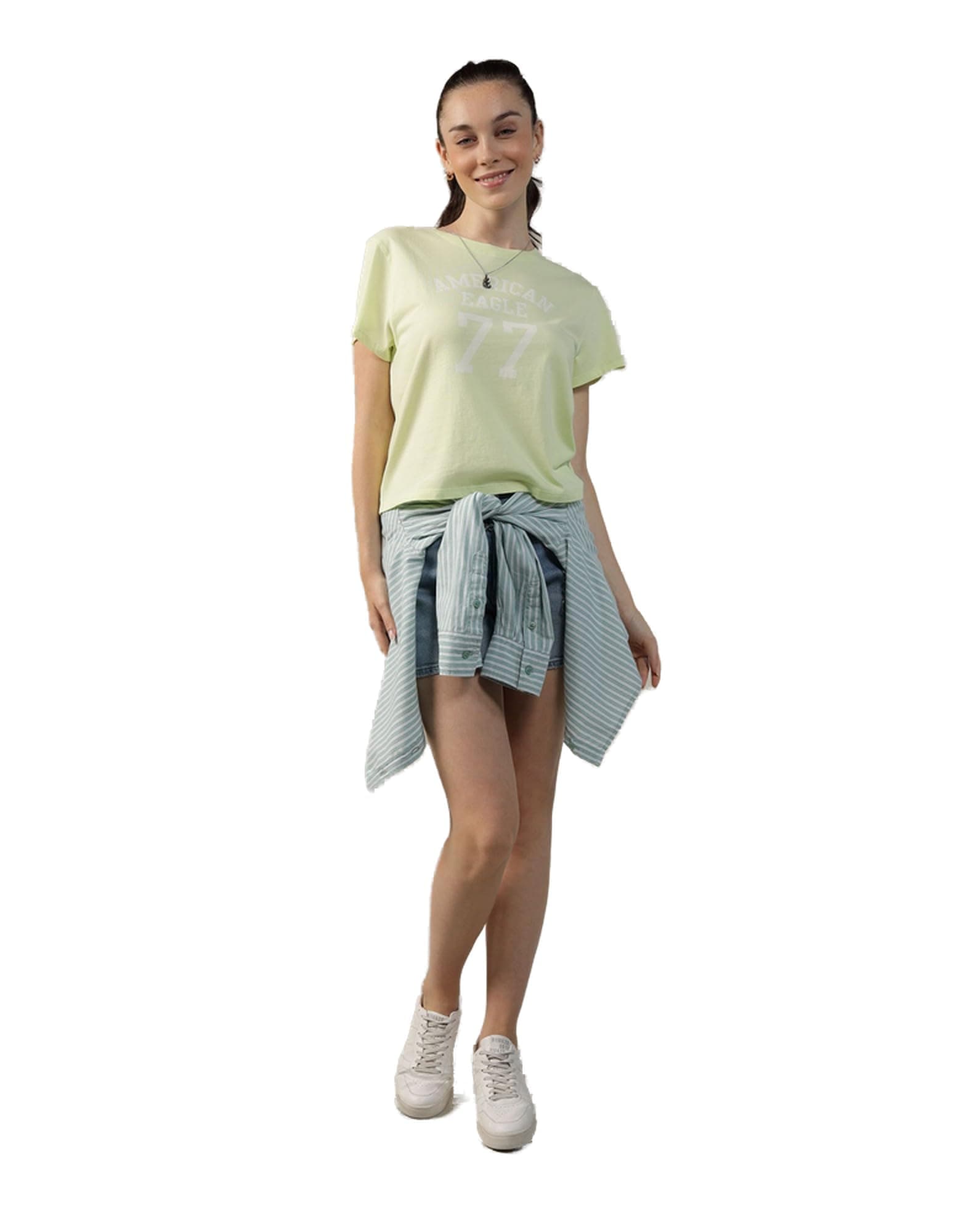 American EagleWomen Slim Graphic Tee XL Citron