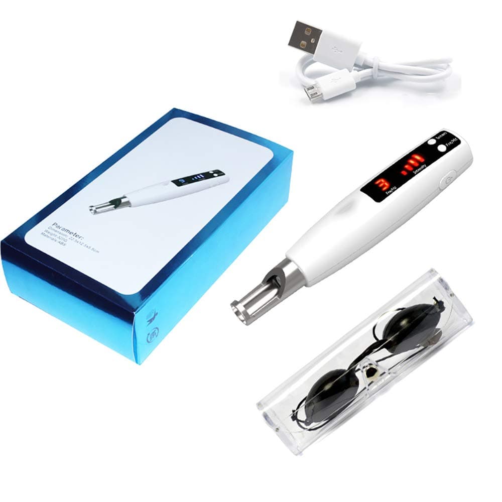 Laser Dot Removal Picosecond Pen,NBWS with 9 Modes and 4 Levels, Blue/Red Plasma Beauty Device for Skin Tag Tattoo Freckles Skin Pigmentation Scars-Red light