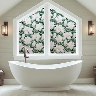 SOMWISE Frosted Glass Window Frosting Film Window Privacy Film One Way Privacy Windows Clings Static Cling Home Room Bathroom Spring Decor Car Decorations Tint Door Cover Renter Friendly Stickers