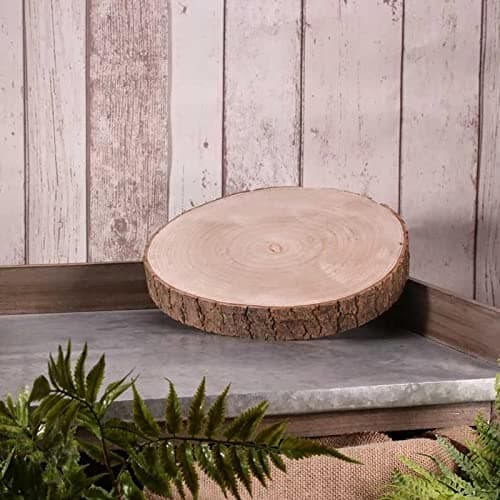 Decor Essentials Rustic Wood Slice Grazing Board Plate Wood Log Slab Cake Stand Wedding Decor Small/Medium (26cm - 30cm)