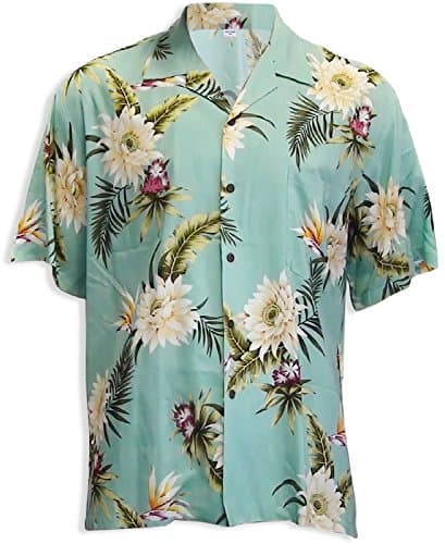 Two Palms Mens Ceres Rayon Shirt Green M