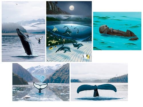 Wyland Fine Art Assorted Note Card Set of 6 with Envelopes