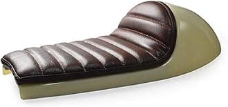 DKMOTORK 0392 Universal Hump Cafe Racer Motorcycle Seat Yellow Brown