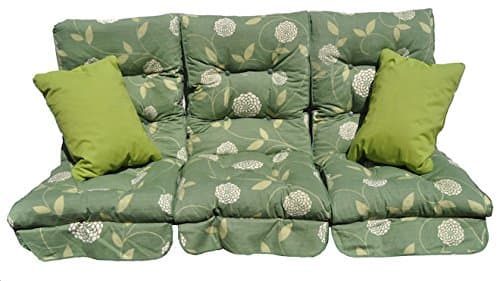 Deluxe Garden 3 Seater Replacement Swing Hammock Cushion Set Mount Green Design