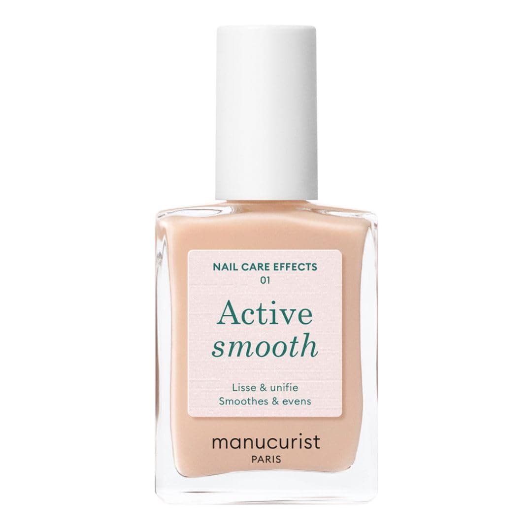 Manucurist Active Smooth 01 Nail Concealer Polish & Care - 2 in 1 Nude Nail Polish : Nail Strengthener and Growth - No Lamp - Nail Concealer - Ridge Filler for Nails - Beige Finish