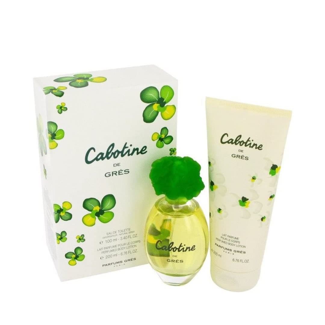 Gres Cabotine 2 Piece Gift-Set Eau De Toilette Spray for Women, 3.4 Ounce and Body Lotion 6.7 ounce