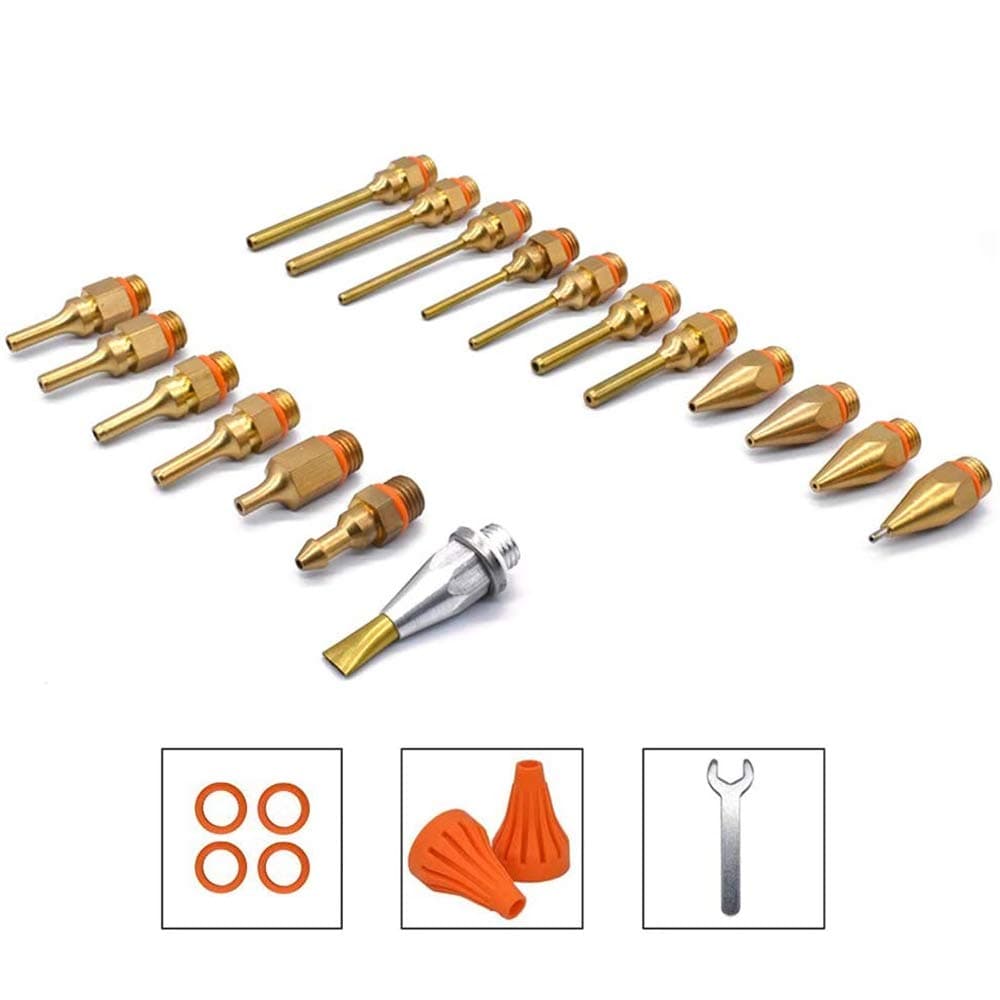 Boswell 18Pcs/Pack Glue Gun Nozzles Pure Copper Small Diameter Large Bore 0.04 x1.42 Inch 0.06 x2.17 0.08 x1.26 0.12 x2.76 for Hot Glue Guns