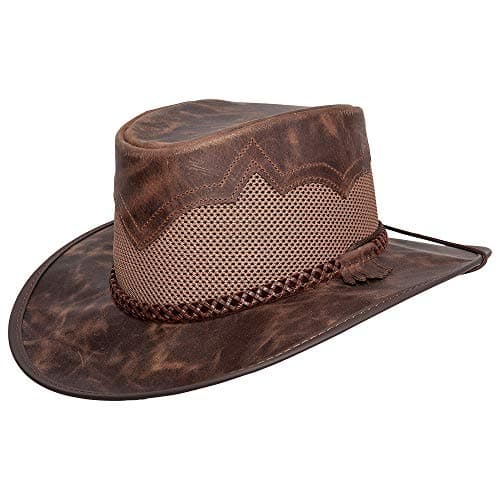 SOLAIR HATS Sirocco by American Hat Makers Leather Sun Hat Chocolate