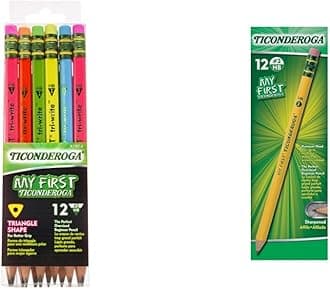 My First Tri-Write Wood-Cased Pencils, Neon Colors, 12 Count (X13012) My First Pencils, Wood-Cased Soft, Pre-Sharpened, 12 Count (X33312)