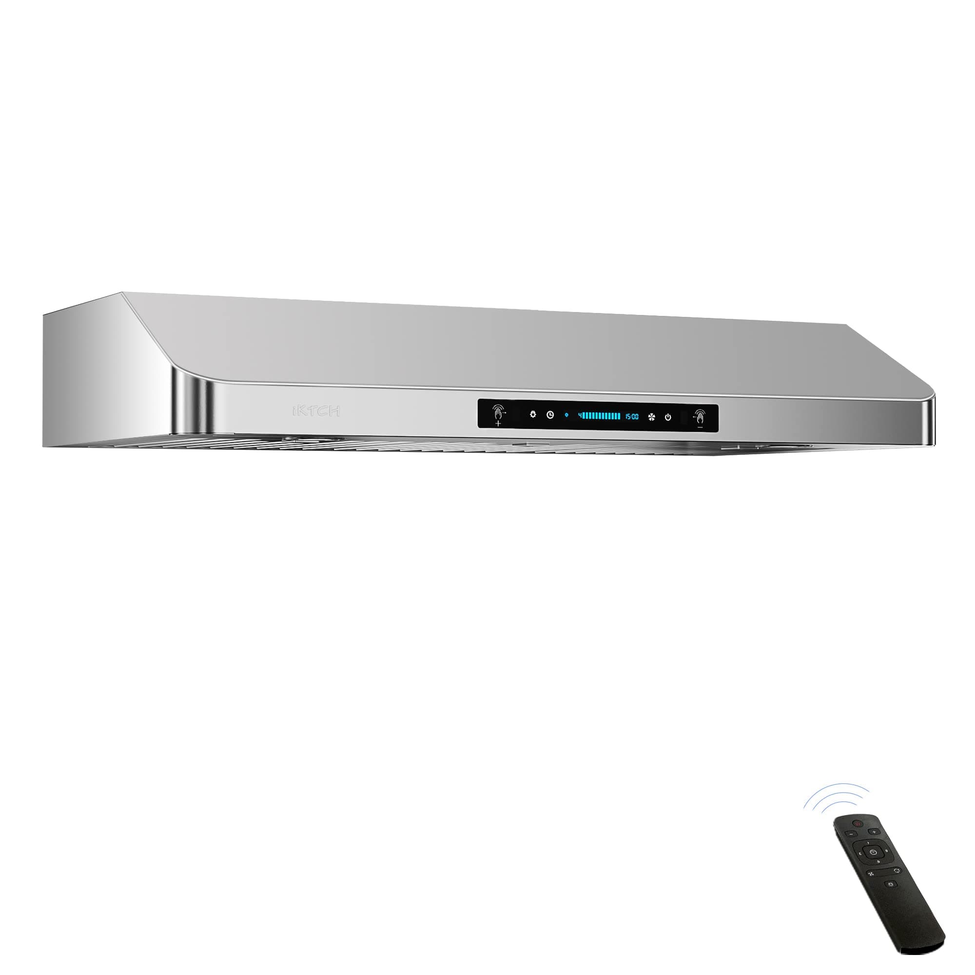 IKTCH 30 Inch Under Cabinet Range Hood 900-CFM | 4 Speed Gesture Sensing/Touch Control Switch Panel, Kitchen Vent with 2 Pcs Baffle Filters, Rectangle Top/Rear Vent Options 3-1/4”x10” Interchangeable