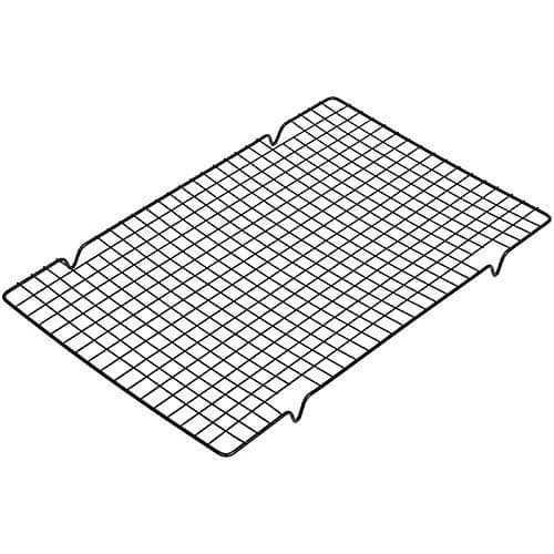 Shoppers Hub PNQ BBQ Net Grill Rectangle Large Size(41cm x 25.5cm x 2cm) Teflon Coated Cooling Rack Baking Tool for Use in Homes, Bakery, Restaurants, Cafes and Other Commercial Outlets. Black